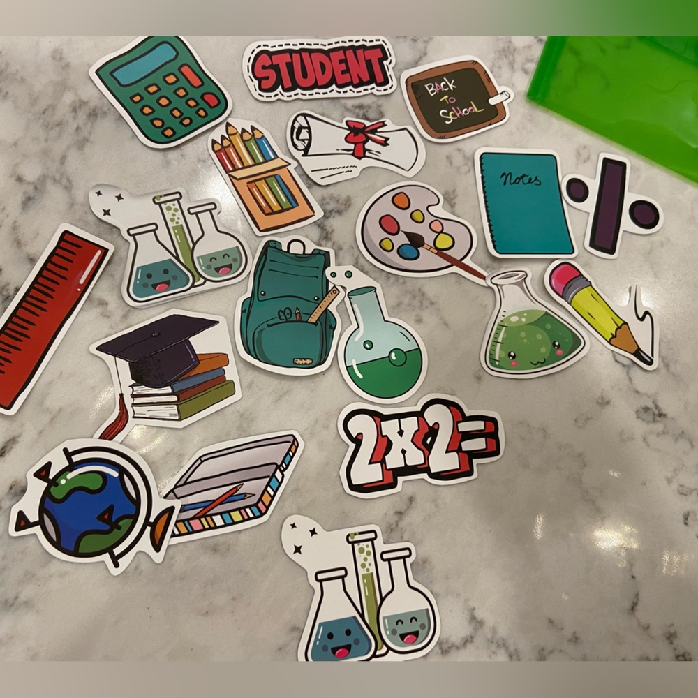 Teacher’s pack: lot of 20 stickers + storage envelope